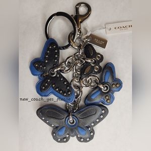 NEW COACH Cluster Butterfly Bag Charm Keychain NWT